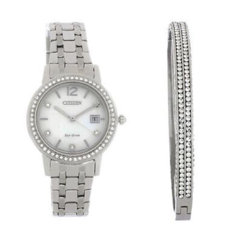 Citizen Eco-drive Ladies Silhouette Stainless Steel Crystal Watch FE1180-65D