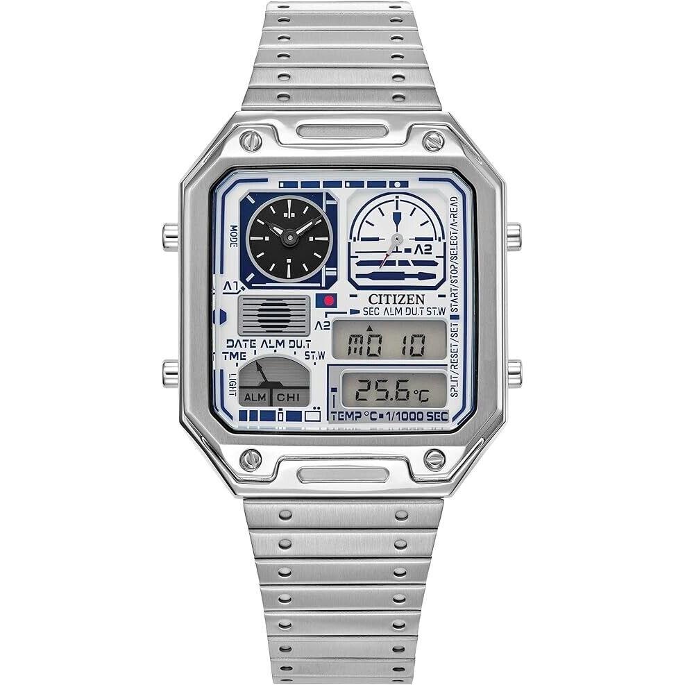 Citizen Star Wars R2-D2 Vintage Ana-digi Quartz Stainless Steel Watch Silver - Dial: , Band: Silver, Bezel: Silver