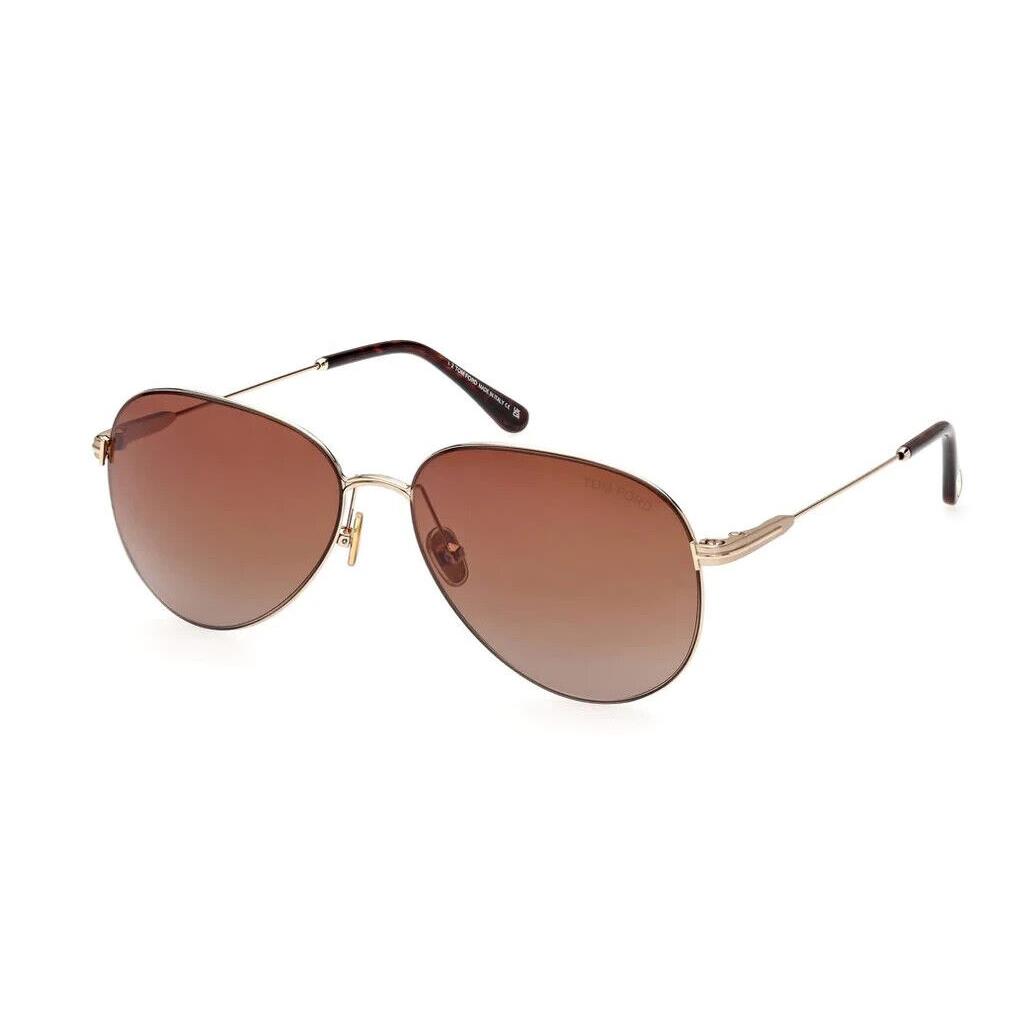 Tom Ford Sunglasses FT0993 Gold with Brown Lenses 32F