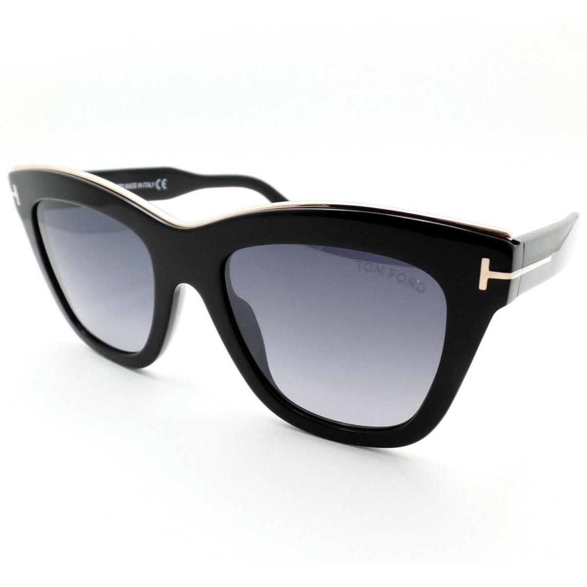 Tom Ford 685 Julie 01C Black Rose Gold Smoke Silver Sunglasses