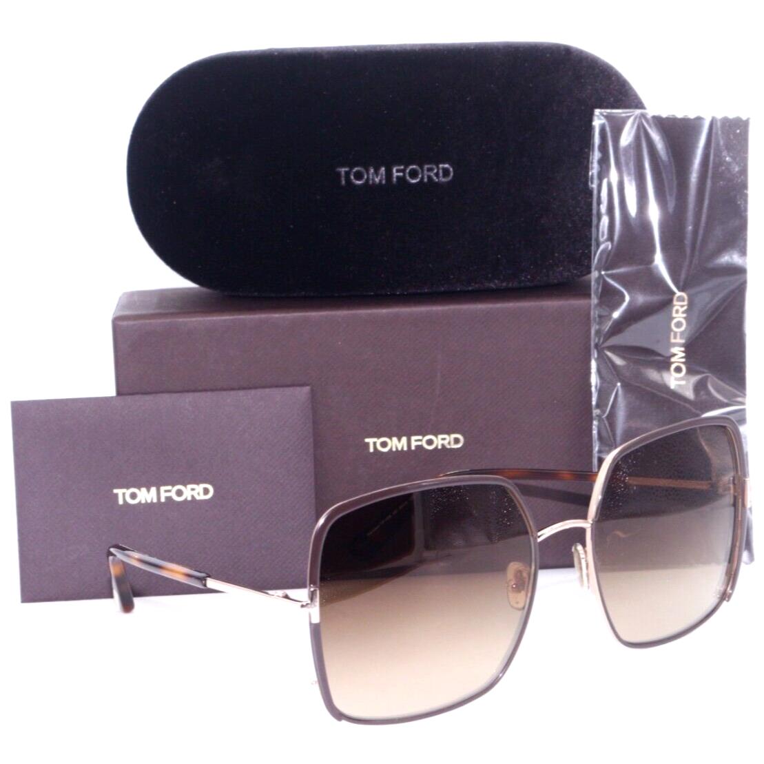 Tom Ford TF 1006 48F Oversized Havana Gold/brown Gradient Lens Sunglasses 60-18