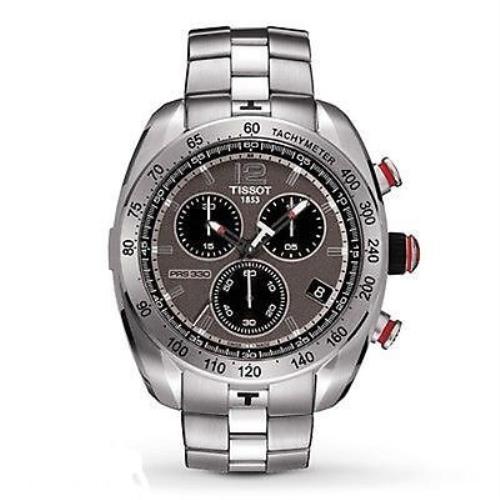 Tissot Prs 330 Chronograph Date St.steel Men`s Watch T076.417.11.067.00 - Gray Dial, Silver Band, Gray Bezel