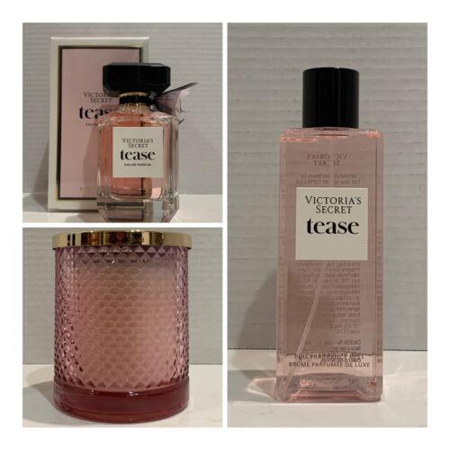 Victoria`s Secret Tease Eau de Parfum 3.4 Fl.oz. / Fragrance Mist / Candle