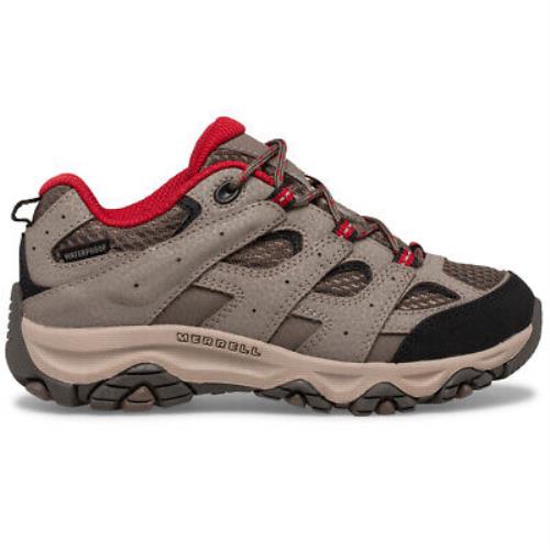 Merrell Kids` Moab 3 Low Lace Waterproof Hiking Shoes Boulder Red 6 - BOULDER RED