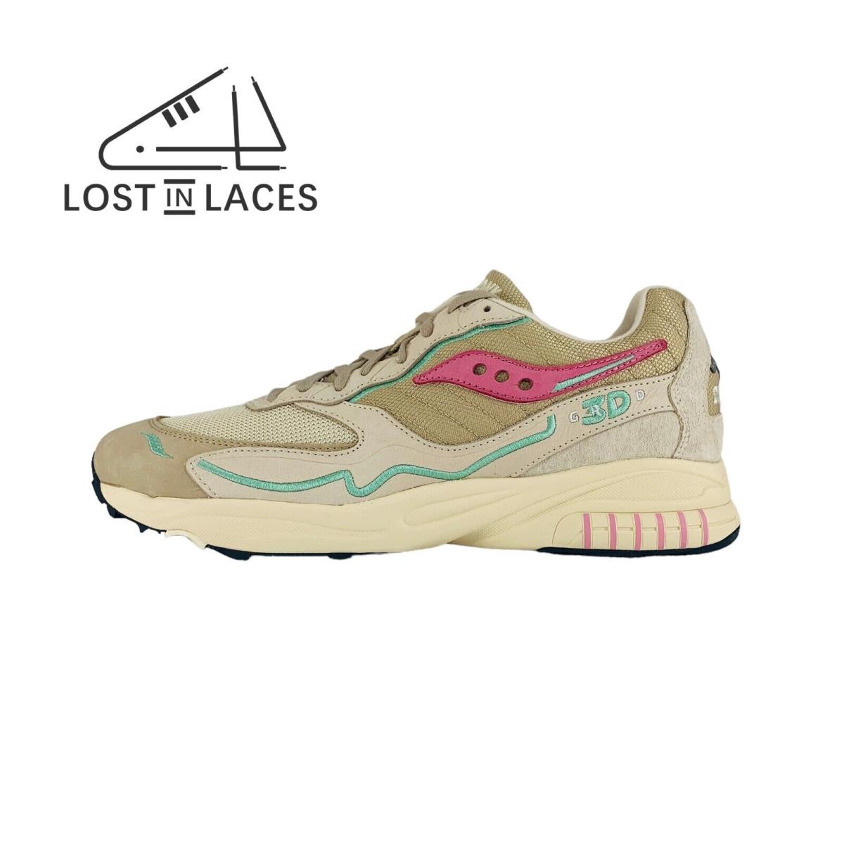 Saucony 3D Grid Hurricane Premium Cream Pink Sneakers Men`s Shoes S70670-5