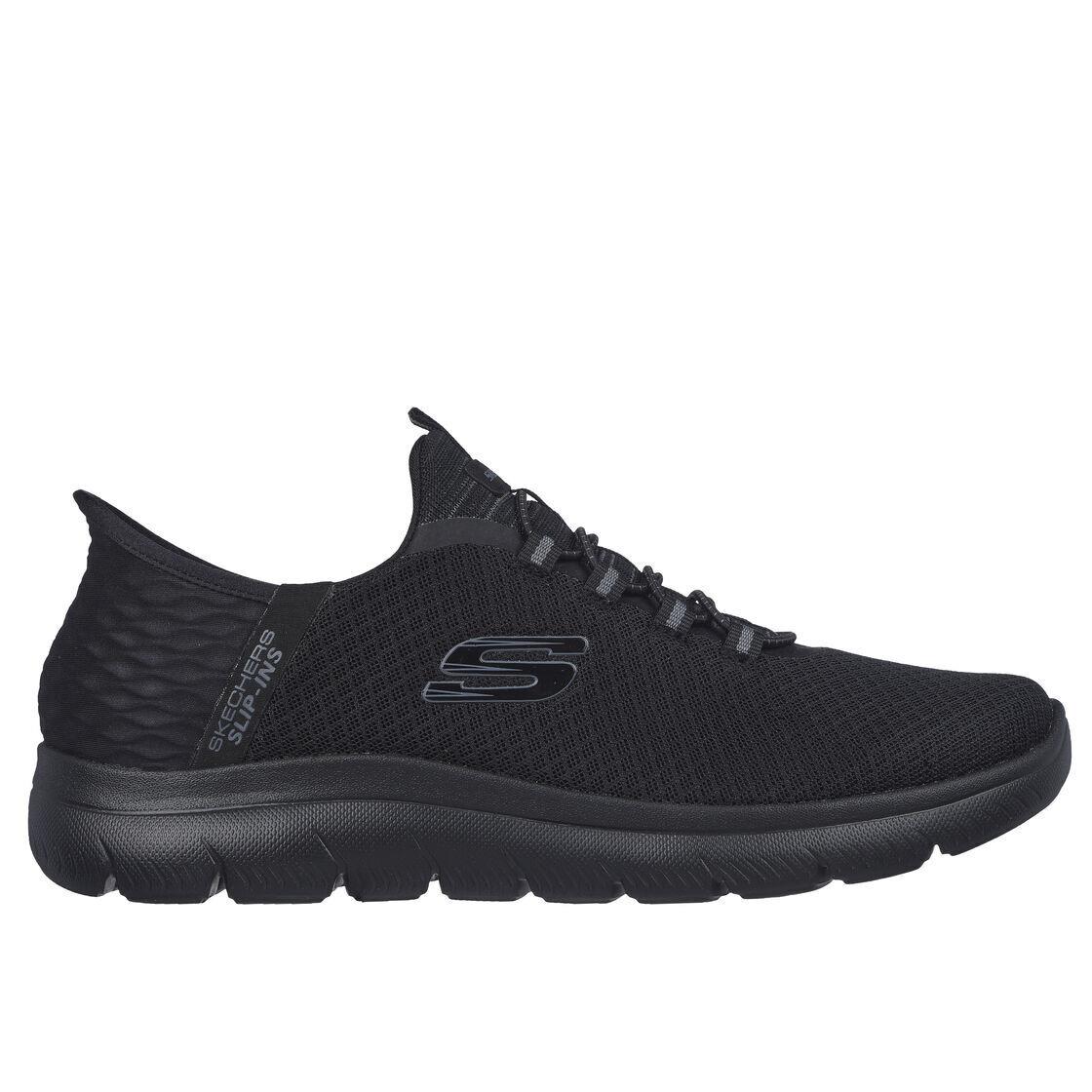 Skechers Slip Ins Shoes Men Slip On Black Comfort Casual Memory Foam Soft 232457