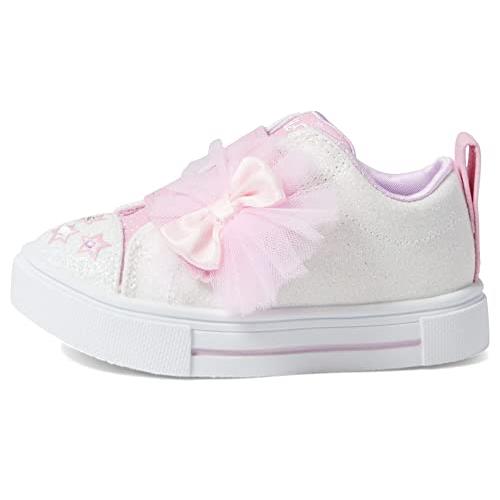 Skechers Unisex-child Toes Twinkle Sparks-glitter White/Pink