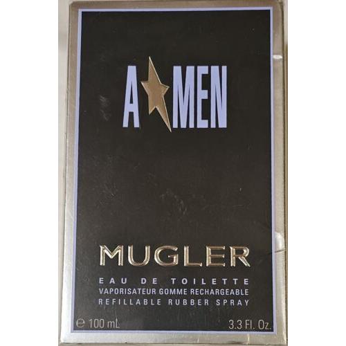 A Men Mugler by Mugler For Men 3.3 oz Eau de Toilette Refillable Rubber Spray