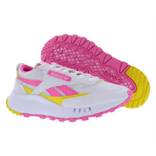 Reebok Classic Leather Legacy GS Girls Shoes Size 4 Color: - White/Yellow/Elegant Pink, Main: White