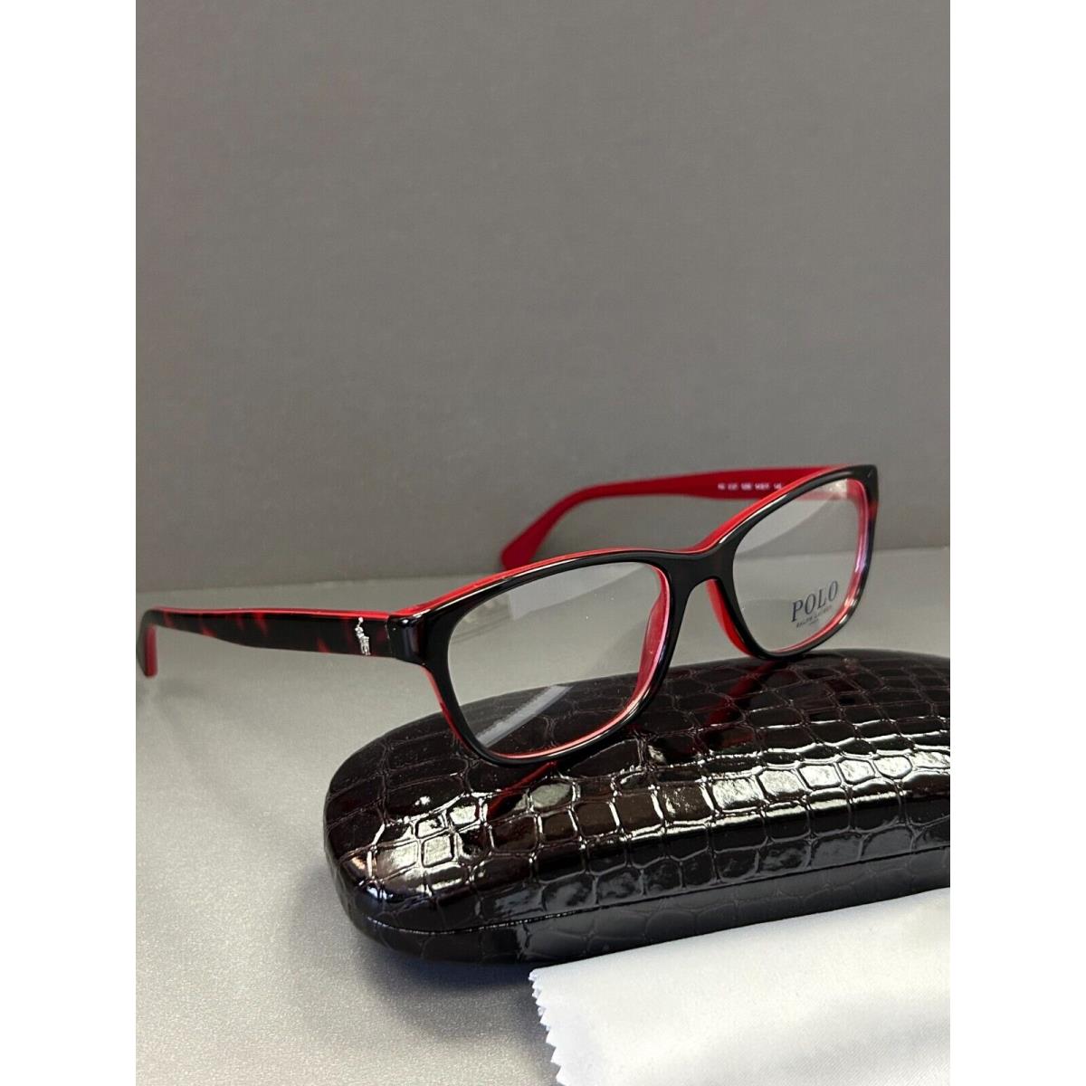 Polo Ralph Lauren PH 2127 5255 Black Red Tortoise Eyeglasses Men Lady 54-17-145