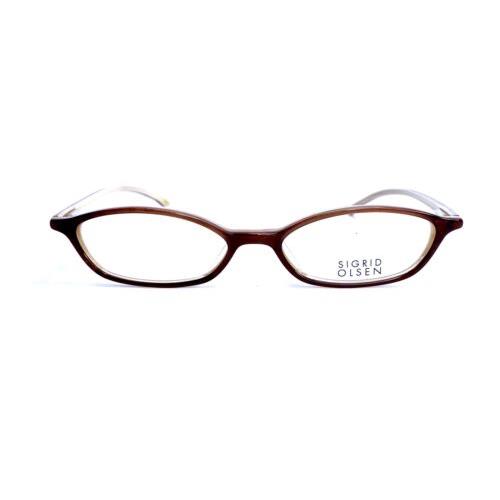 Ralph Lauren Sigrid Olsen Oval Frame Eyeglasses Italy 5/08 SO113 Mocha Grain 48 16 135