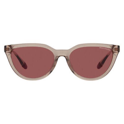 Armani Exchange AX4130SU Sunglasses Shiny Transparent Tundra Dark Violet 56mm