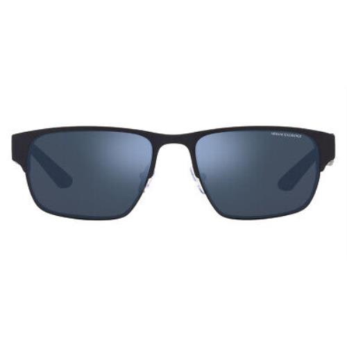 Armani Exchange AX2046S Sunglasses Matte Blue/white Blue Mirrored Blue 57mm