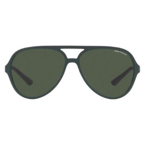 Armani Exchange AX4133S Sunglasses Matte Green/white Dark Green Polarized 60mm