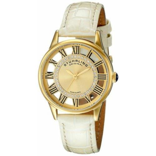 Stuhrling 890L.02 Women Vogue Analog Champagne 23K Gold Watch 165FT