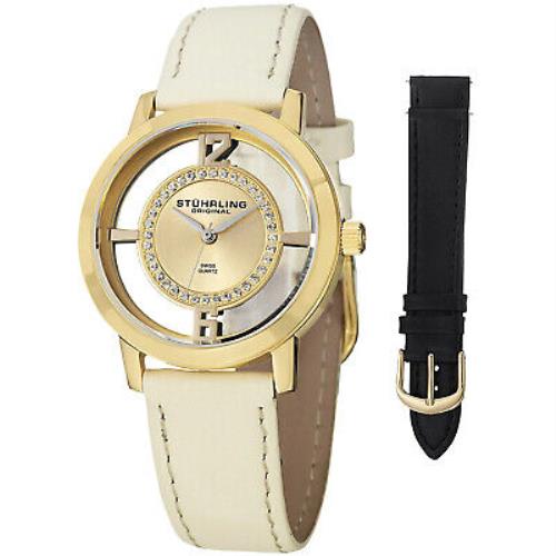 Stuhrling Women`s Winchester Gold Dial Watch - 388L2.SET.02