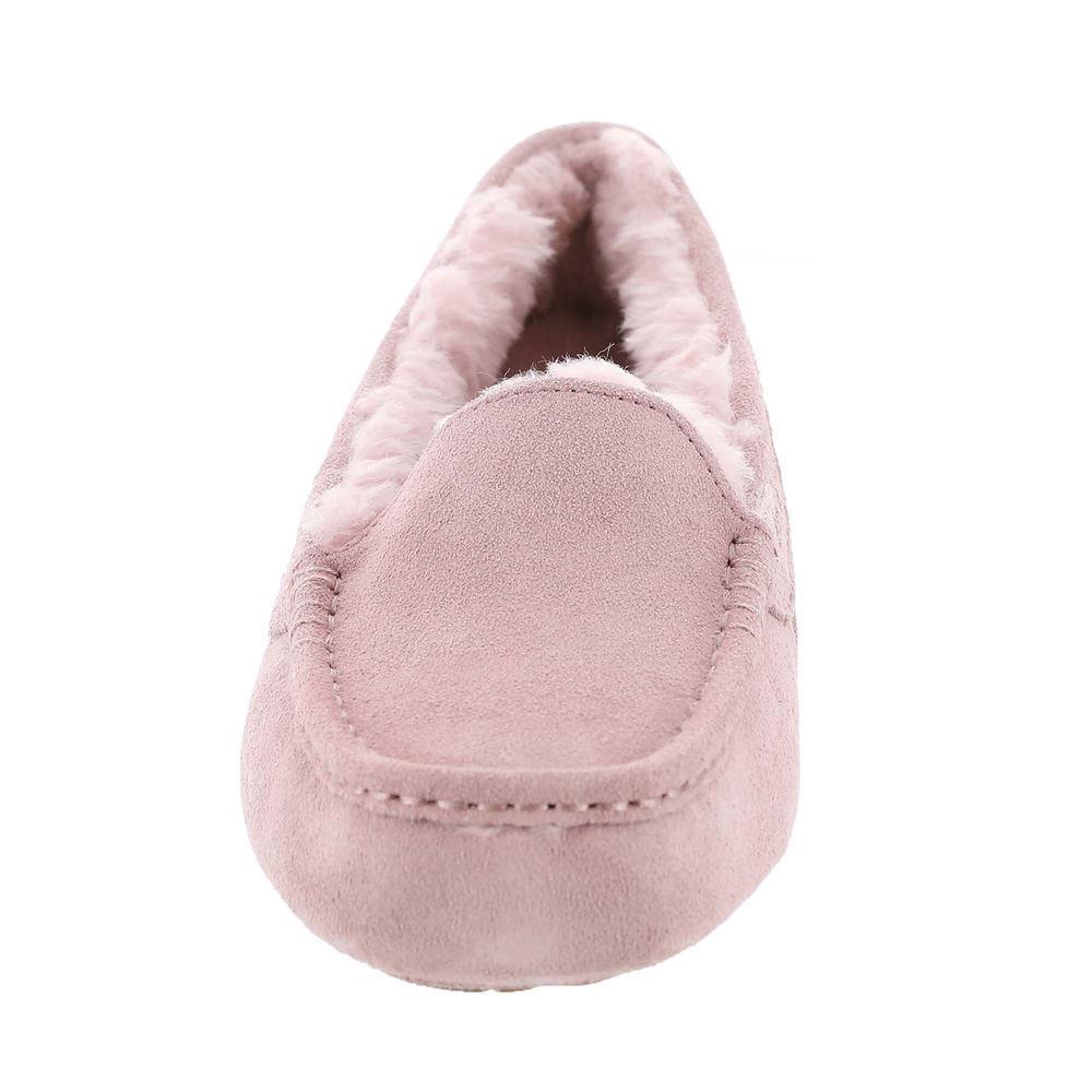 Women`s Shoes Ugg Ansley Suede Moccasin Slippers 1106878 Lavender Shadow - Pink