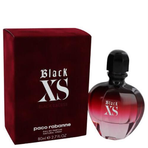 Black Xs Perfume By Paco Rabanne Eau De Parfum Spray Packaging 2.7 Oz Eau