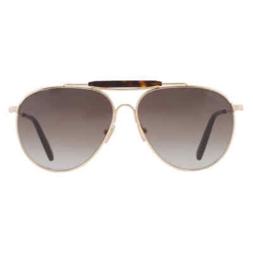 Tom Ford Raphael Gradient Brown Pilot Men`s Sunglasses FT0995 32F 59