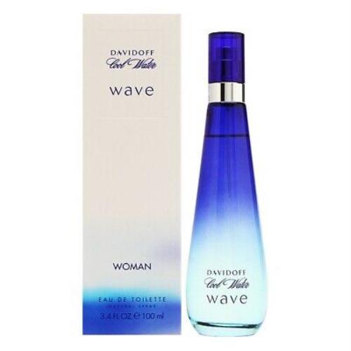 Davidoff Cool Water Wave For Women Perfume 3.4 oz 100 ml Edt Spray