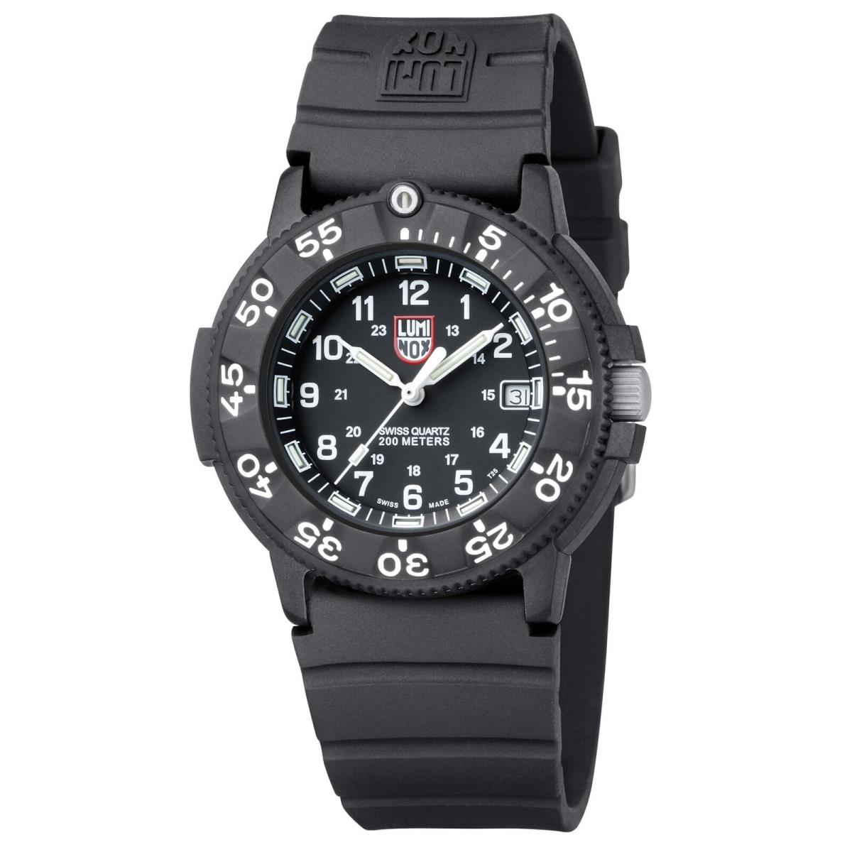 Luminox Navy Seal Dive Men`s Watch Rotating Bezel Black Dial Rubber Strap 3001