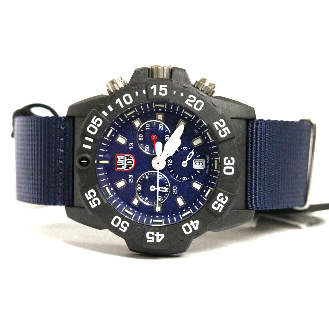 Luminox Men`s Watch Navy Seal Chronograph Blue Dial Nylon Strap Dive XS.3583.ND