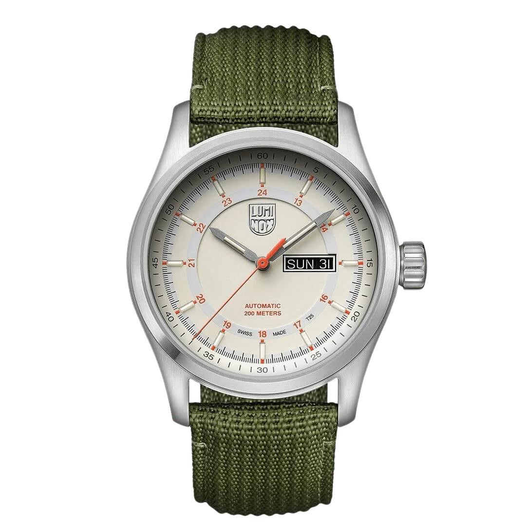 Luminox Men`s 44mm Atacama Field Sellita SW220 Automatic Green Watch XL.1907.NF