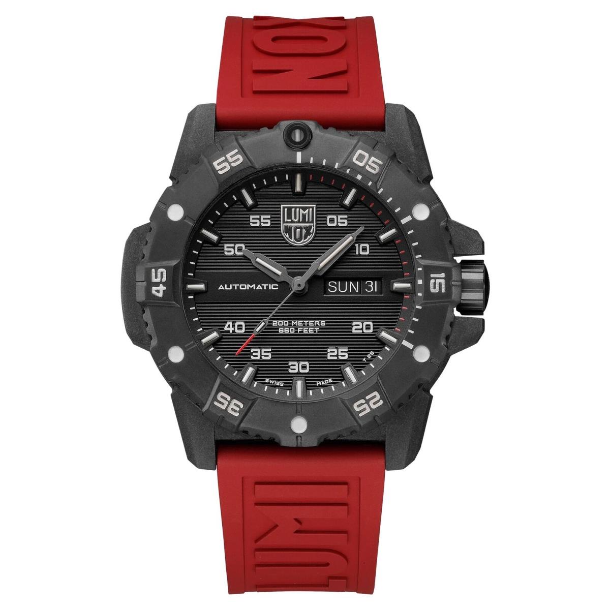 Luminox Master Carbon Seal Automatic Carbonox Red Rubber Diver Men Watch XS.3875