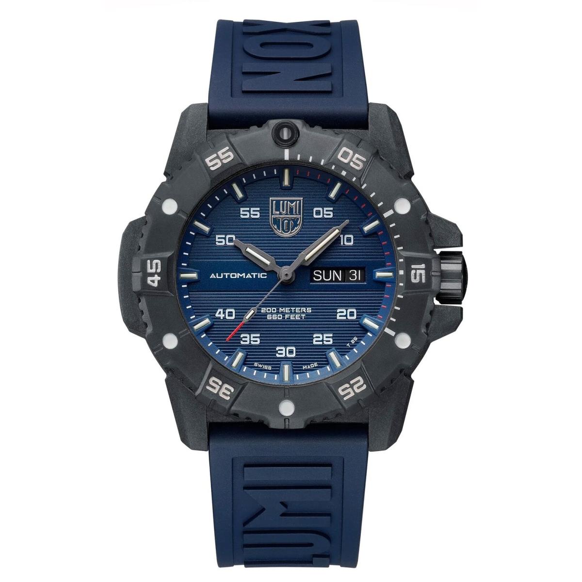 Luminox Master Carbon Seal Automatic Carbonox+ Blue Rubber Mens Watch XS.3863