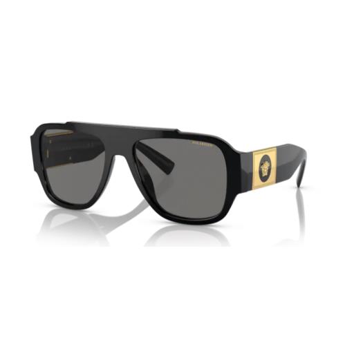 Versace 0VE4436U GB1/81 Black/dark Grey Polarized Soft Square Men`s Sunglasses