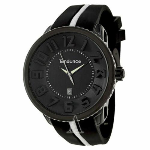 Tendence 02033010AAE4 Men`s Gulliver White Accent Black Silicone Watch 100m