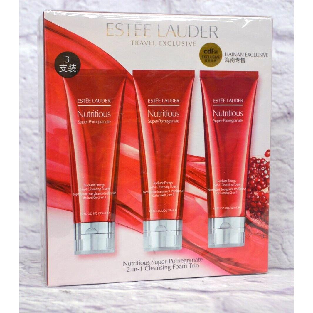 3 Estee Lauder Hainan Nutritious Super Pomegranate 2IN1 Cleansing Foam Set Trio