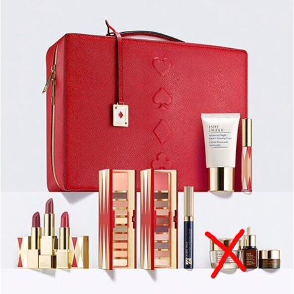 Estee Lauder Holiday Blockbuster Makeup Gift Set with Train Case 10 Pieces