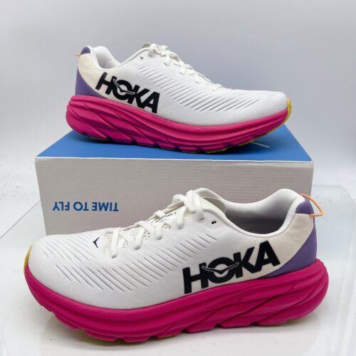 Hoka One One Rincon 3 Running Shoe Sneaker Blanc De / Eggnog Pink Womens US 10.5