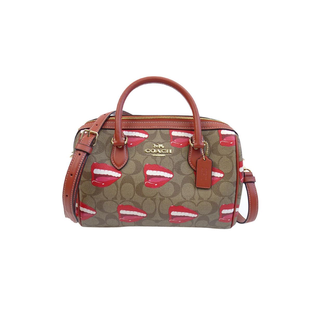 Coach X Tom Wesselmann Rowan Satchel Bag In Signature Canvas Khaki/terracotta