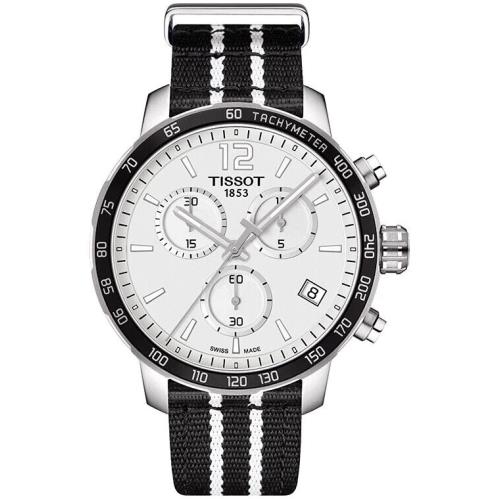 Tissot Quickster Chronograph Nba San Antonio Spurs Men`s Watch T0954171703707 - Dial: White