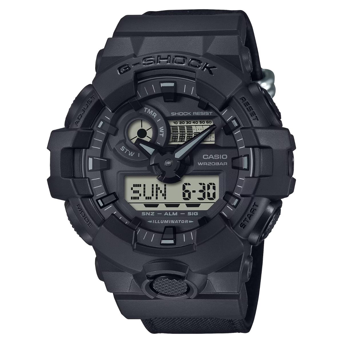 Casio Analog-digital GA-700 Series Black Fabric Strap Watch GA700BCE-1A