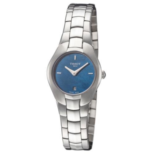 Tissot Women`s T0960091113100 T-collection 25.9mm Blue Mop Dial SS Watch