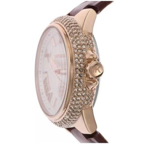 Michael Kors MK9052 Mini Camille Automatic White Dial Berry Band Womens Watch