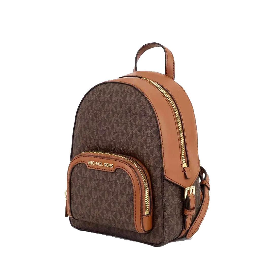 Michael Kors Jaycee XS Backpack MK Signature Convertible Shoulder Bag Brown
