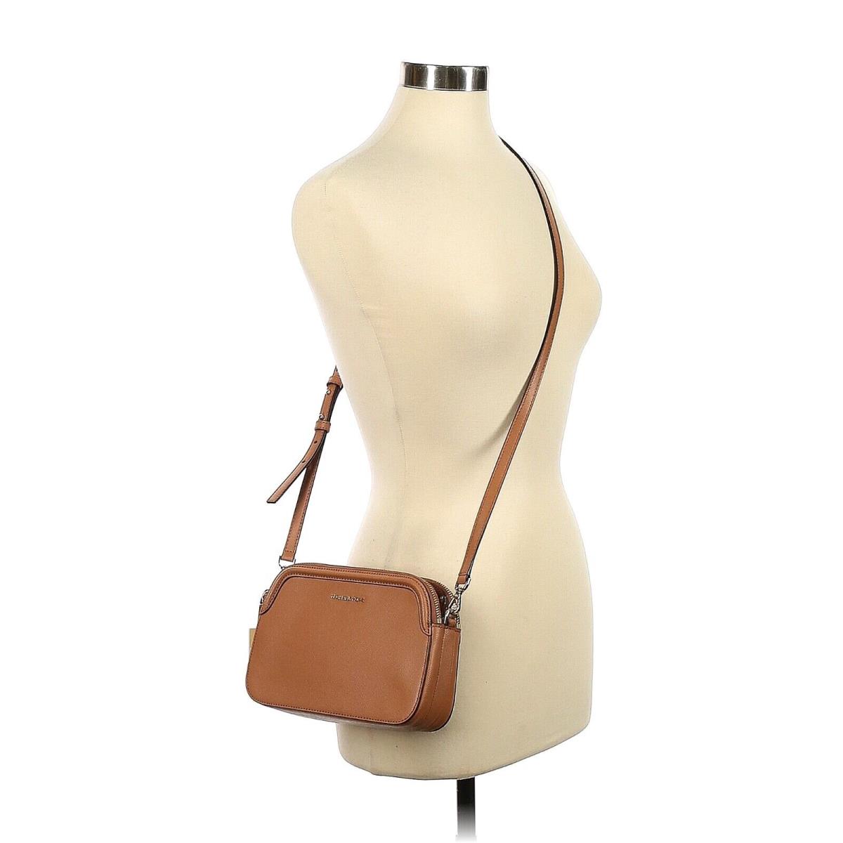 Michael Kors Houston Acorn Brown Leather Double Zip Crossbody Bag