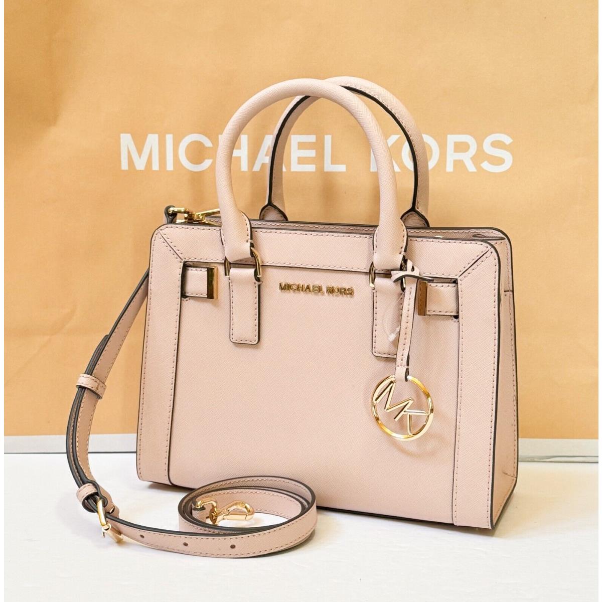 Michael Kors Dillon Small Satchel Embossed Leather Shoulder Bag Ballet