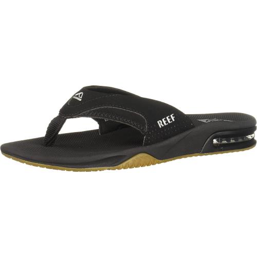 Man Reef Fanning Flip Flop Sandal RF2026 Black/silver