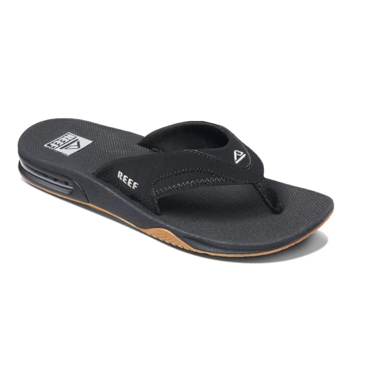 Man Reef Fanning Flip Flop Sandal RF2026 Black/silver 10