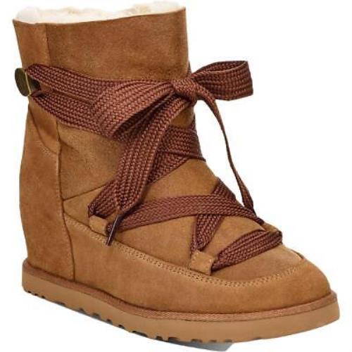 Ugg Womens Femme Brown Suede Wedge Winter Boots Shoes 8 Medium B M Bhfo 5248