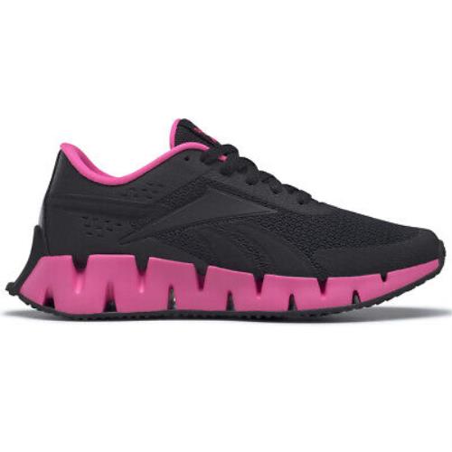 Reebok Girls` Zig Dynamica 2 Running Shoes Black/pink 5 - BLACK/PINK