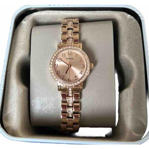 Fossil Shae Three-hand Rose Gold Stainless Steel Women`s Watch BQ3371