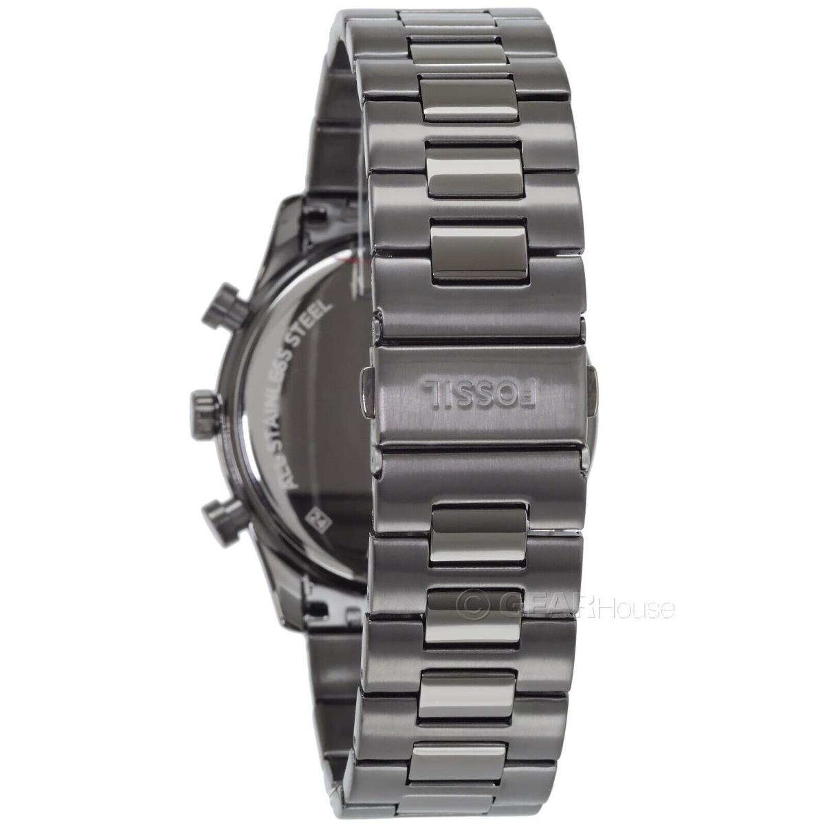 Fossil Sullivan Mens Multifunction Watch Gray Dial Smoke Stainless Steel Band