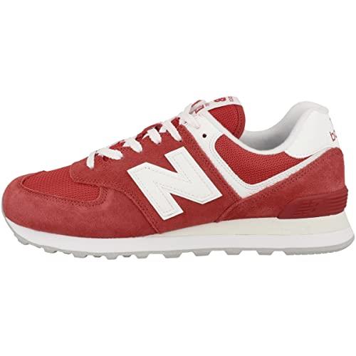 New Balance Men`s 574 V2 Spilled Paint Sneaker Red/White