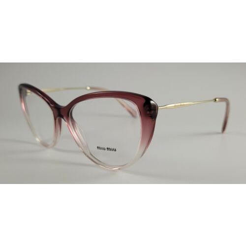 Miu Miu Eyeglasses Vmu 02S Color 04T-101 Rose Fade Gold Size 53 Cat Eye